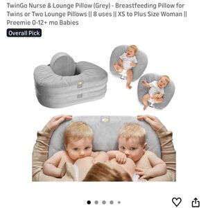 TwinGo Nursing and Lounge Pillow in Gray